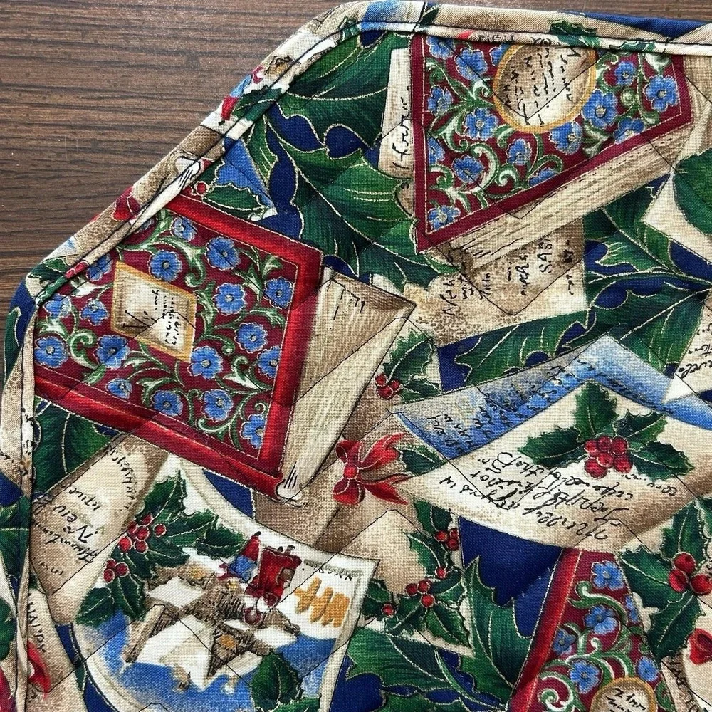 Vintage Handmade 80's-90's‎ Handmade Quilted Christmas Placemats, Set Of 4